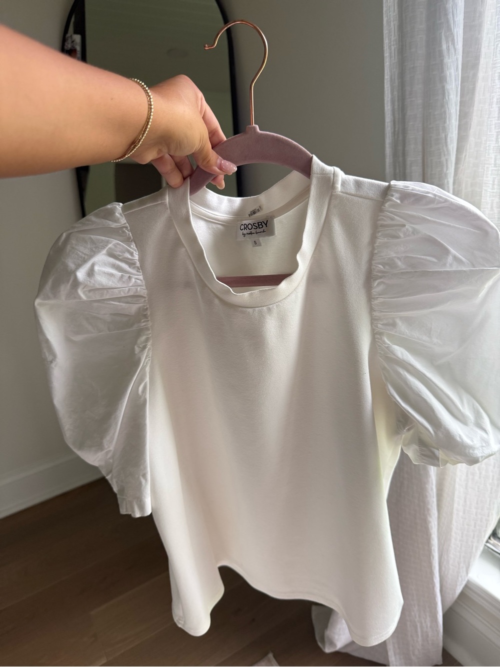 CROSBY by Mollie Burch White Puff Sleeve Top
